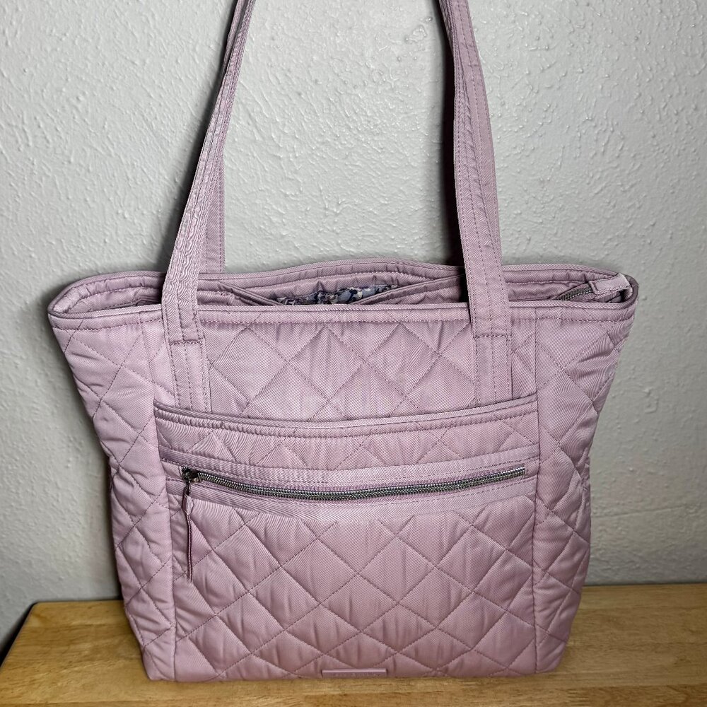 Vera Bradley Small Vera Tote in Performance Twill Hydrangea Pink - Picture 2 of 10